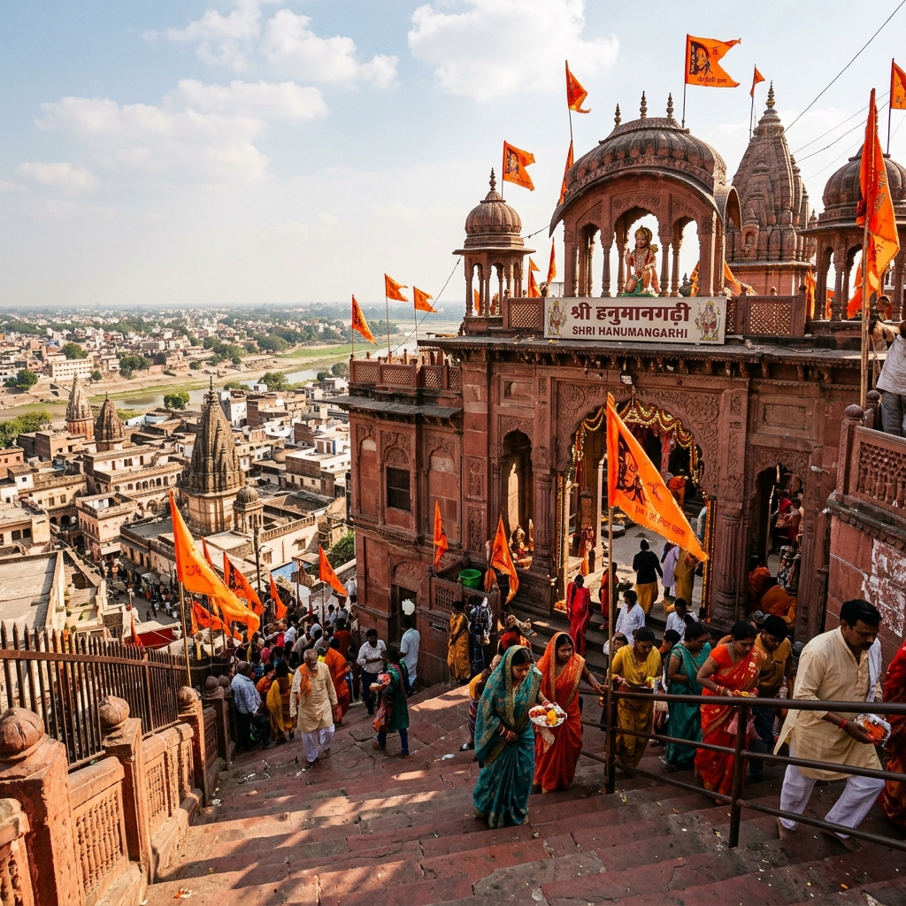 Rudra Tours & Travels guest trip moment in Ayodhya Hanuman Garhi