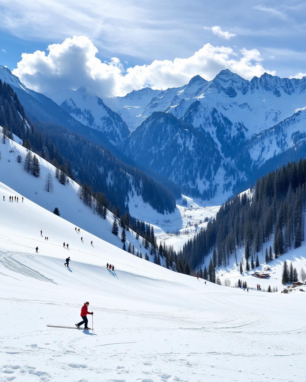 Beautiful destination view of Solang Valley - India Tour